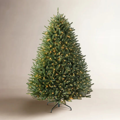 Classic Pre-Lit Spruce Artificial Christmas Tree with Integrated Warm Lights & Folding Base