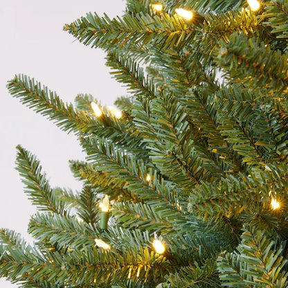 Classic Pre-Lit Spruce Artificial Christmas Tree with Integrated Warm Lights & Folding Base