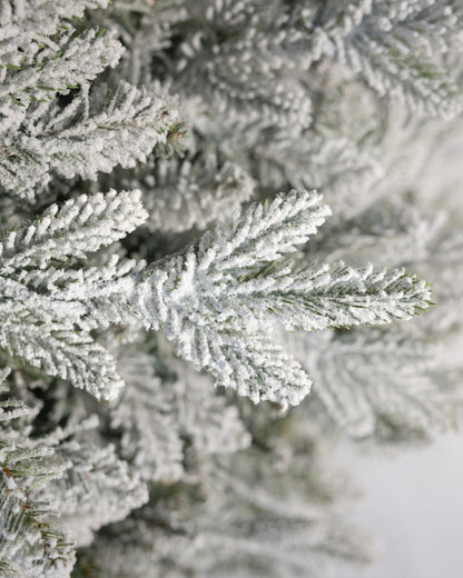 8' Queen Flock® Slim Artificial Christmas Tree With 700 Warm White LED Lights