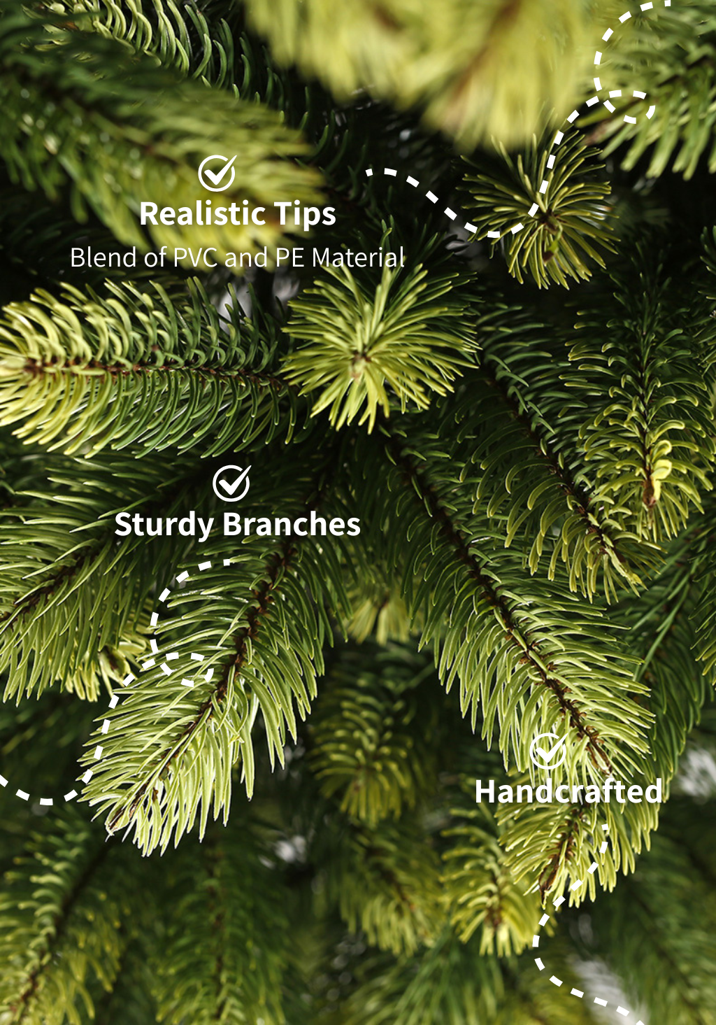 7.5' Royal Fir Slim Artificial Christmas Tree with 650 Warm White & Multi-Color LED Lights