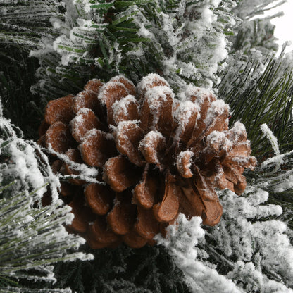 4 ft. Pre-Lit Snowy Bedford Pine Tree with Clear Lights, Plug-In