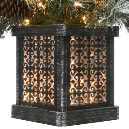 4 ft. Pre-Lit Snowy Bedford Pine Tree with Clear Lights, Plug-In
