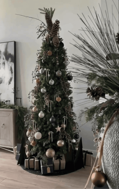 6.5' Yorkshire Fir Slim Artificial Christmas Tree with 400 Warm White LED Lights