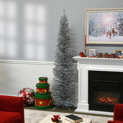 7 ft. Tinsel Collection Silver Tree