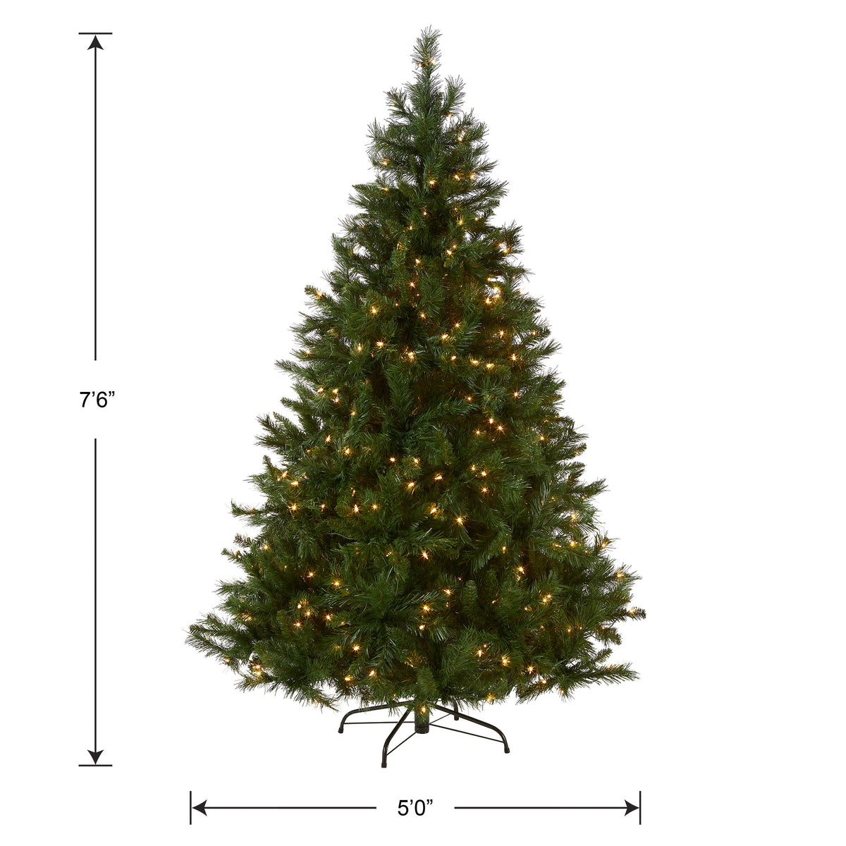 7.5 ft. Pre-Lit Winchester Pine Tree with Clear Lights, Plug-In