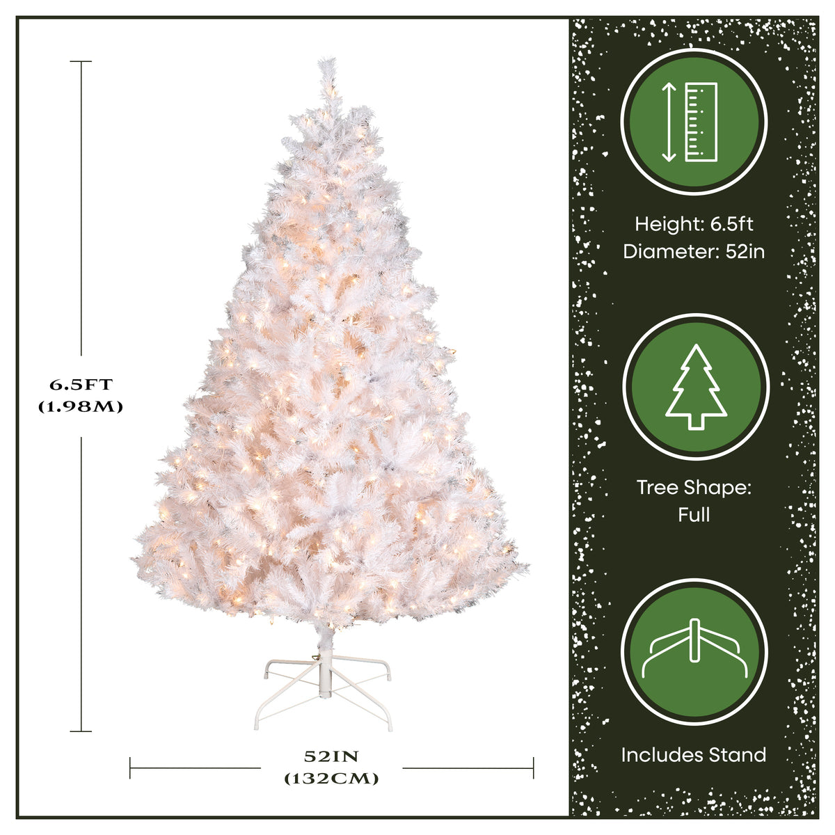 6.5 ft. Pre-Lit Winchester Pine White Tree with Clear Lights, Plug-In