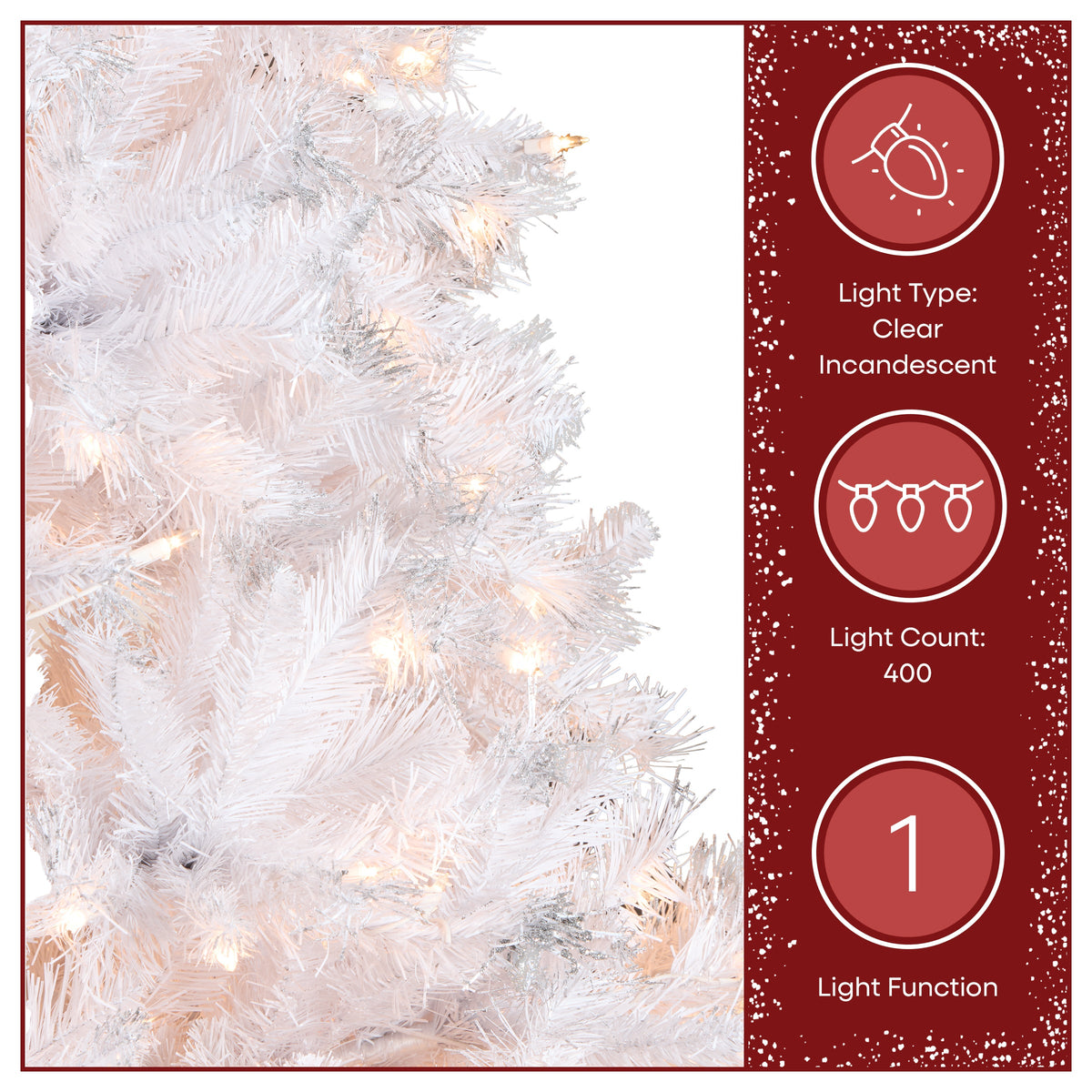 6.5 ft. Pre-Lit Winchester Pine White Tree with Clear Lights, Plug-In