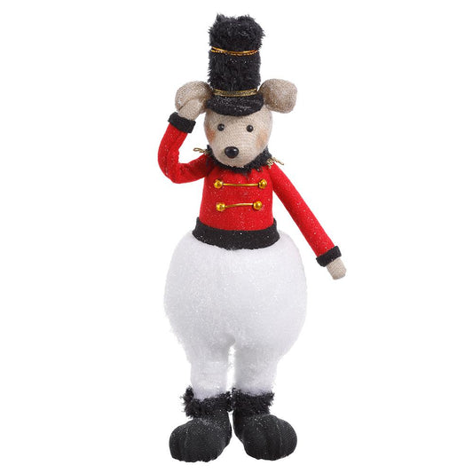 Mouse Nutcracker Figurine, 12.5" (White & Red)