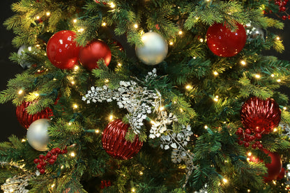 Hinged Pre-Decorated Artificial Christmas Tree, LED Lit, Warm White (7ft to 9ft)