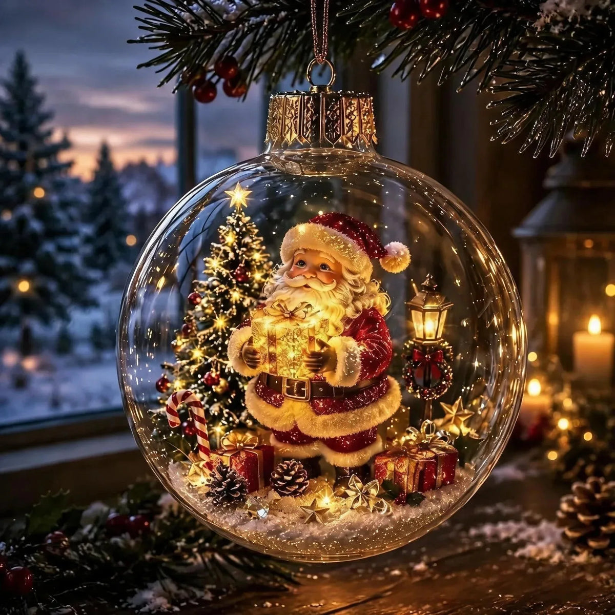 Lighted Christmas Scene Ornament
