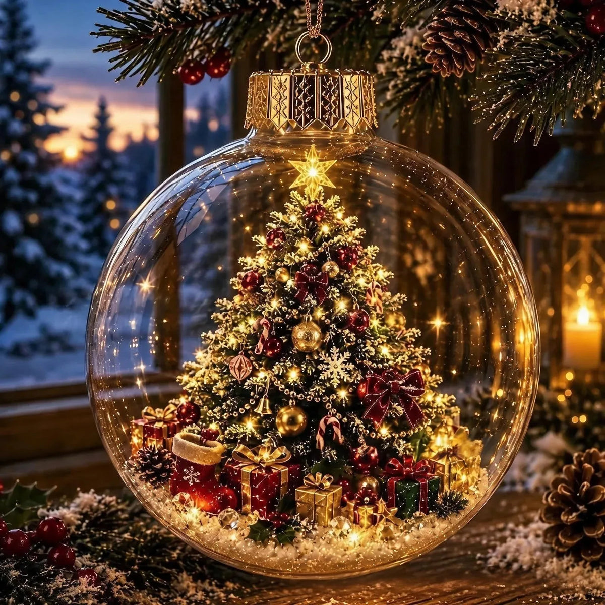 Lighted Christmas Scene Ornament