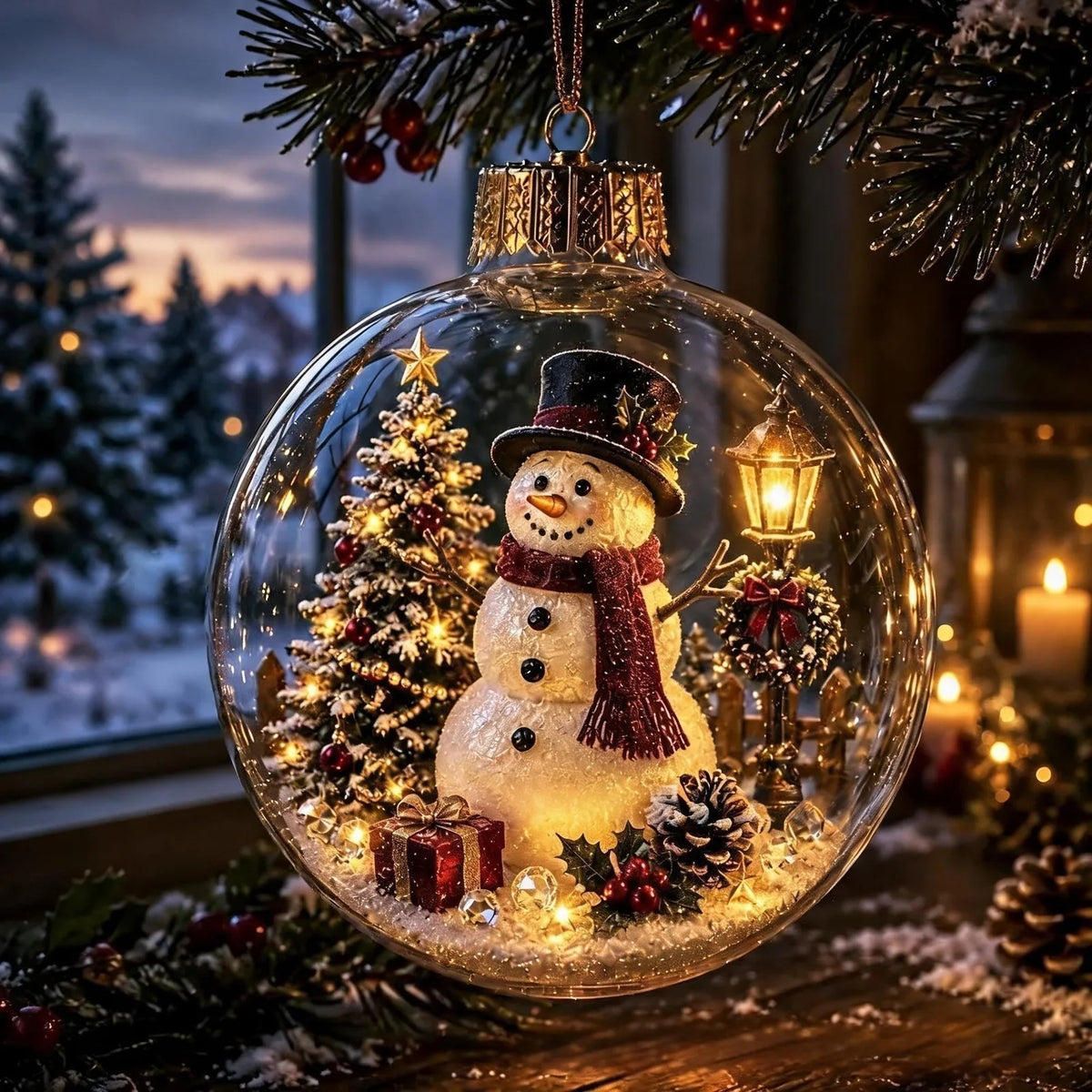 Lighted Christmas Scene Ornament