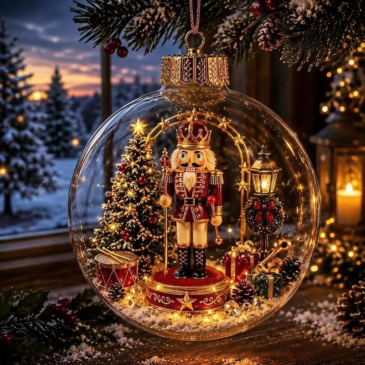 Lighted Christmas Scene Ornament