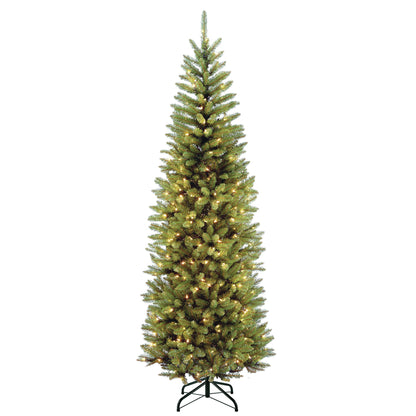 7.5 ft. Pre-Lit Kingswood Fir Pencil Tree with Clear LED Lights, Plug-In
